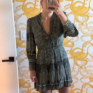 Alice & Olivia green mid-length patterned dress